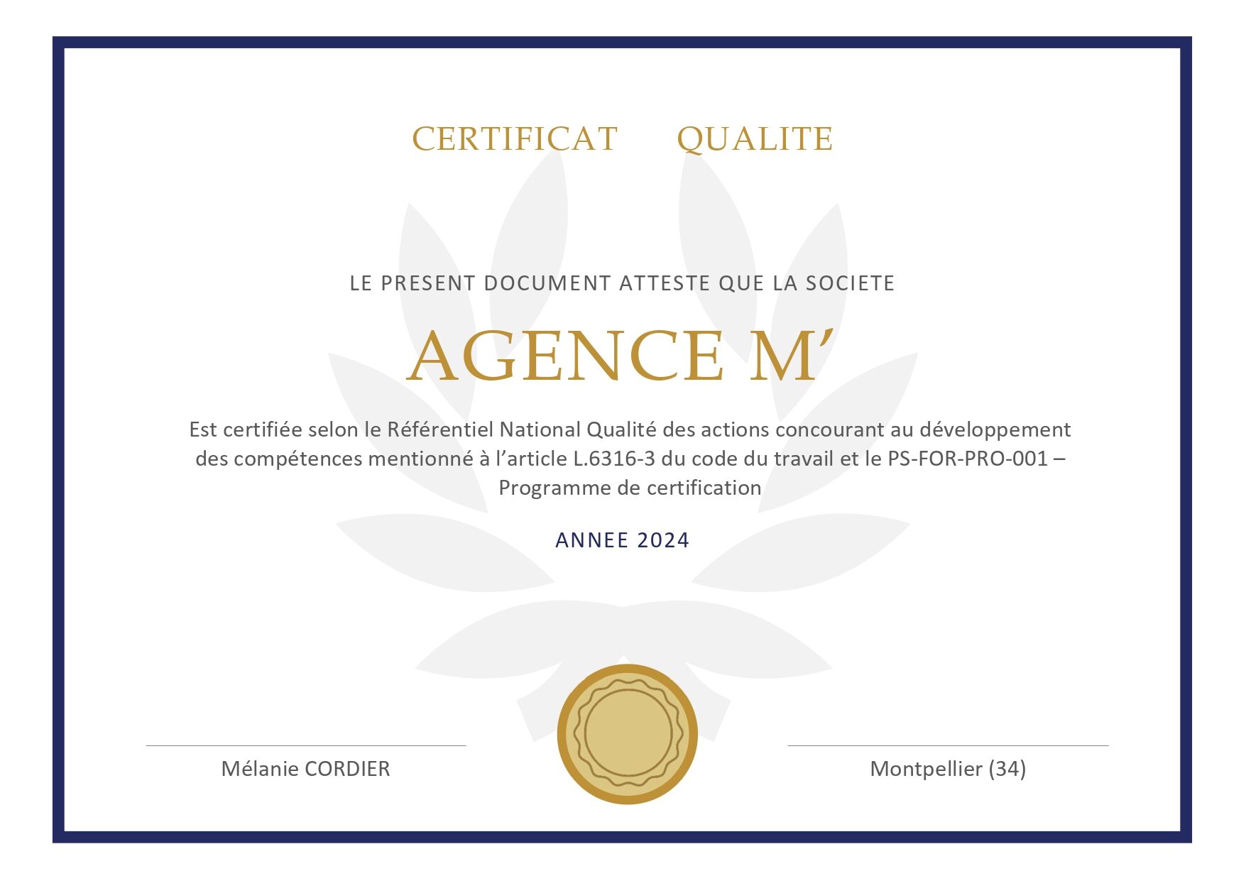 certificat AMC