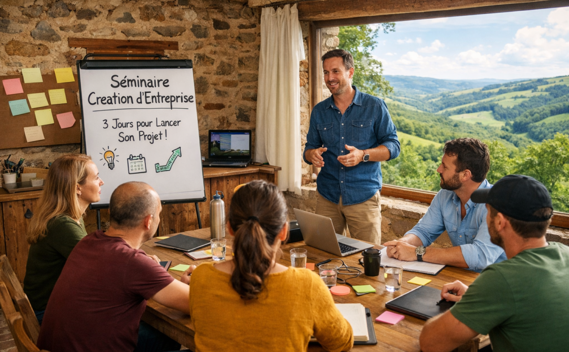 Image séminaire création d'entreprise à la montagne